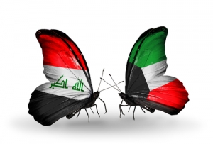 iraqi flag and kuwait flag